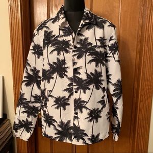 Forever 21 Men jacket shirt tropical palm trees